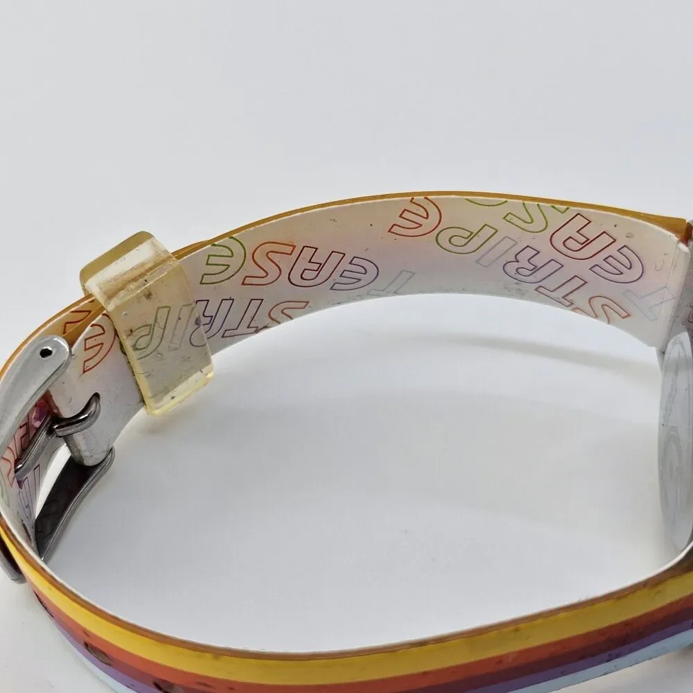 VTG Joe‎ Boxer Women's Watch 24MM Smiley Face Rainbow Plastic Bands New Battery